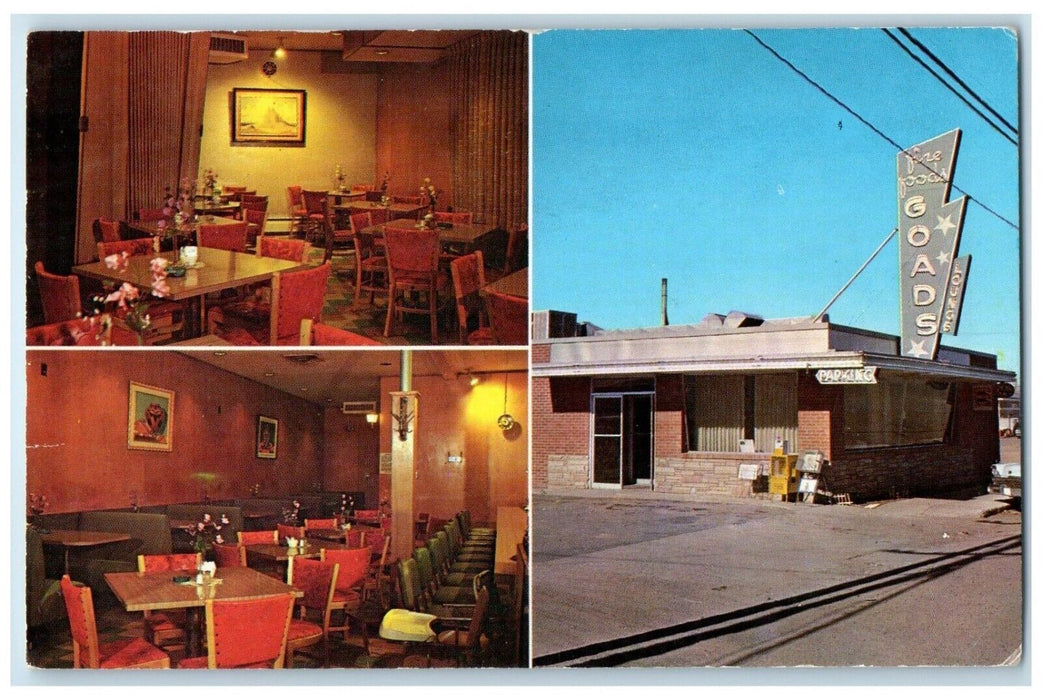 c1960s Goad's Fine Foods Cocktail Lounge Gunnison Colorado CO Multiview Postcard