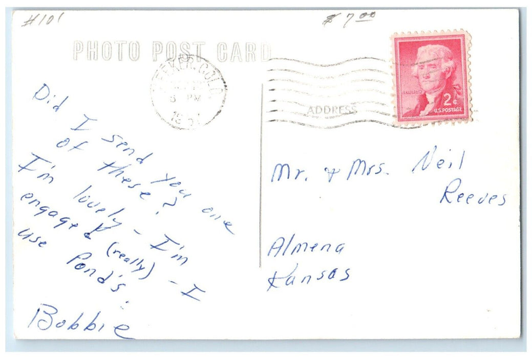 1958 White River Indians Riding Horse Meeker Colorado CO RPPC Photo Postcard