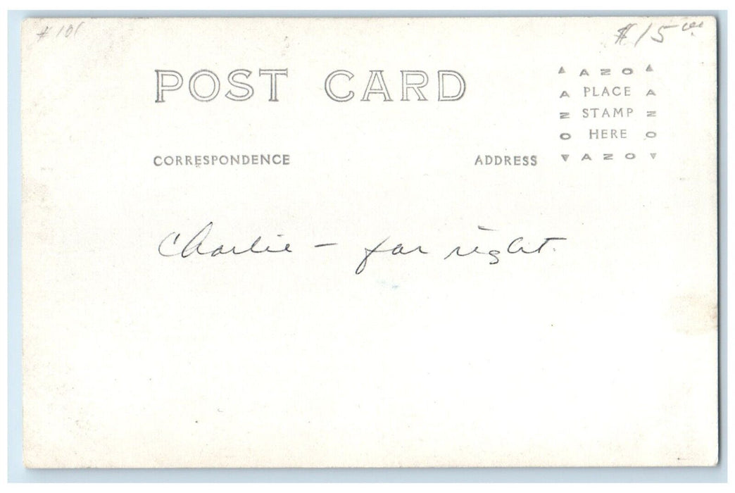 c1910's Hunting Party Hanging Deer Splayed RPPC Photo Posted Antique Postcard