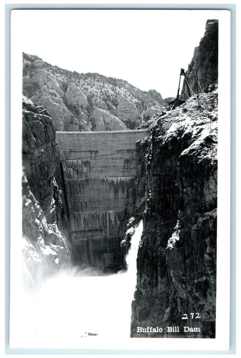 c1950's View Of Buffalo Bill Dam Cody Wyoming WY RPPC Photo Vintage Postcard