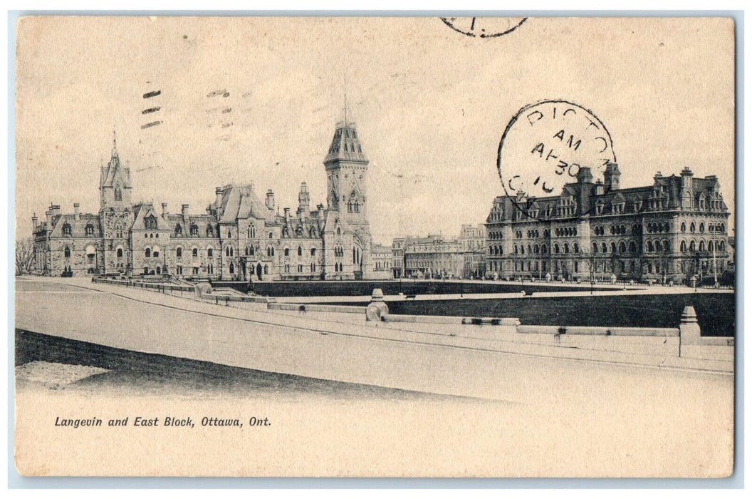 1910 Langevin and East Block Ottawa Ontario Canada Antique Posted Postcard