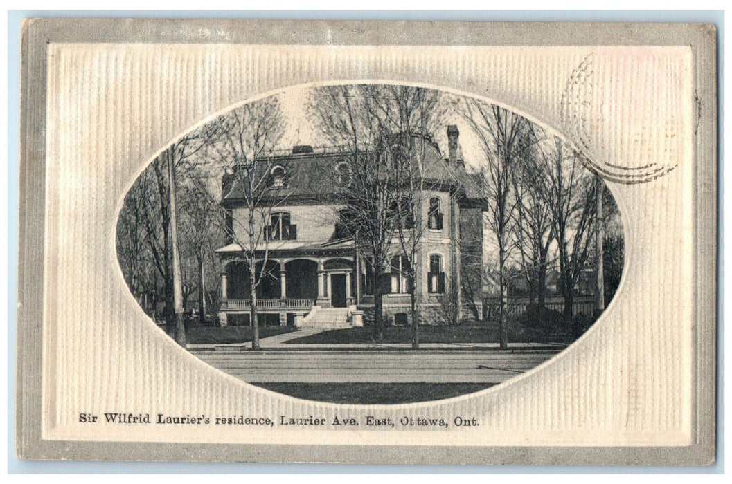 c1910 Sir Wilfrid Laurier's Residence Laurier Ave Ottawa Canada Postcard