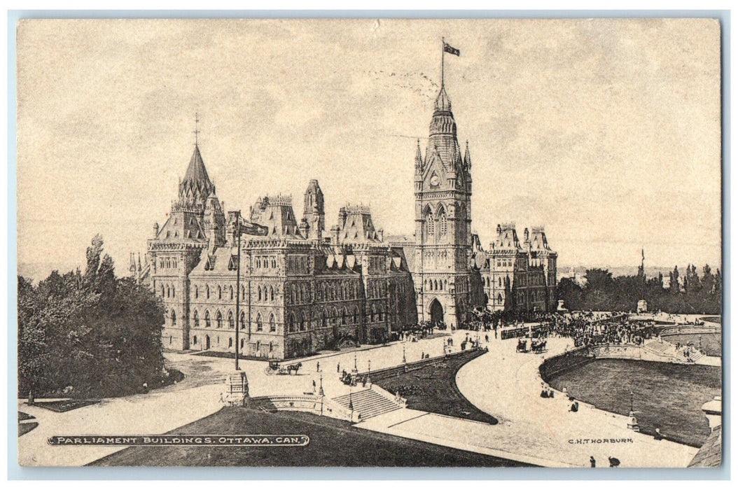 1906 Parliament Buildings Ottawa Ontario Canada Antique Posted Postcard