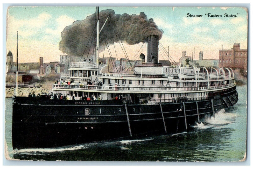 c1910's Steamer Eastern States Express Service Unposted Antique Postcard