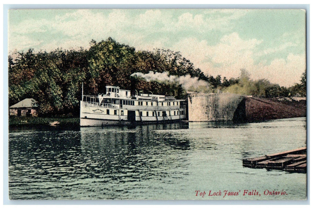 c1910 Top Lock Jones Falls Warren Ontario Canada Antique Unposted Postcard