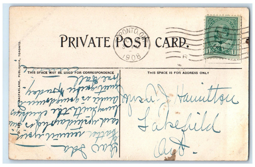 1908 Corner King and Yonge Streets Toronto Ontario Canada Antique Postcard