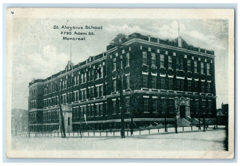 1929 St. Aloysius School Montreal Quebec Canada Posted Vintage Postcard