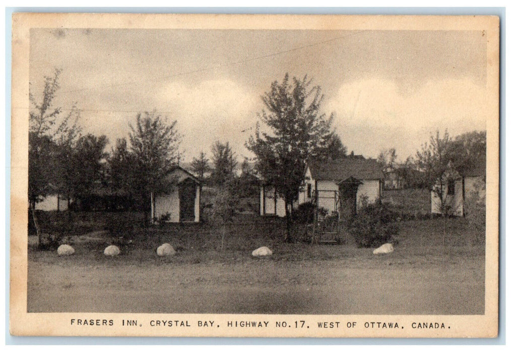 c1930's Frasers Inn Crystal Bay Highway No. 17 West of Ottawa Canada Postcard