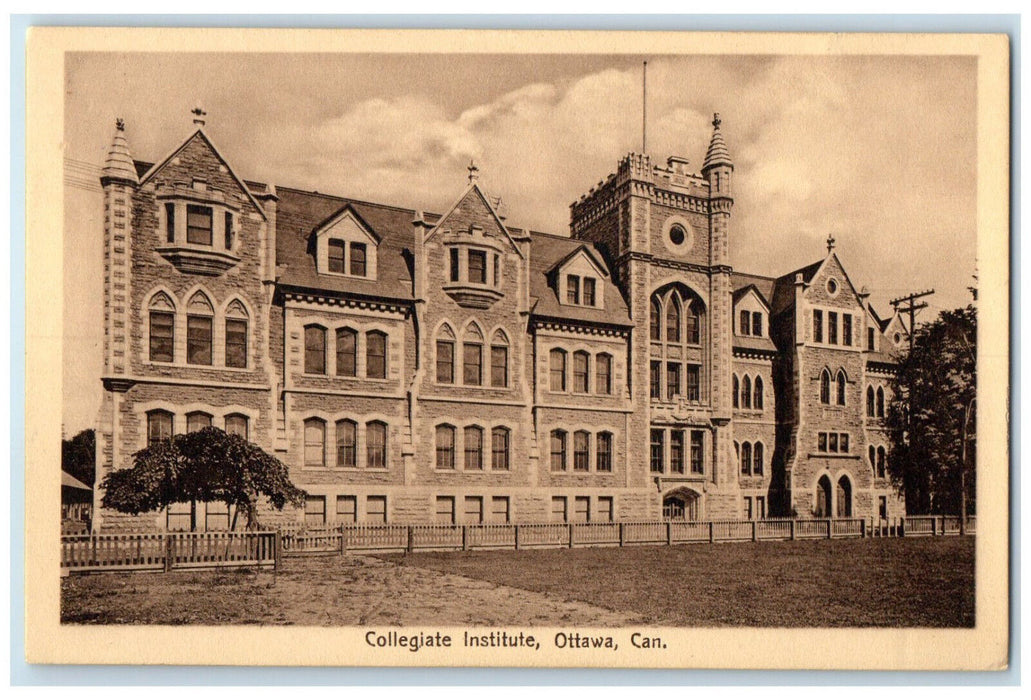 c1950's College Institute Ottawa Ontario Canada Vintage Unposted Postcard