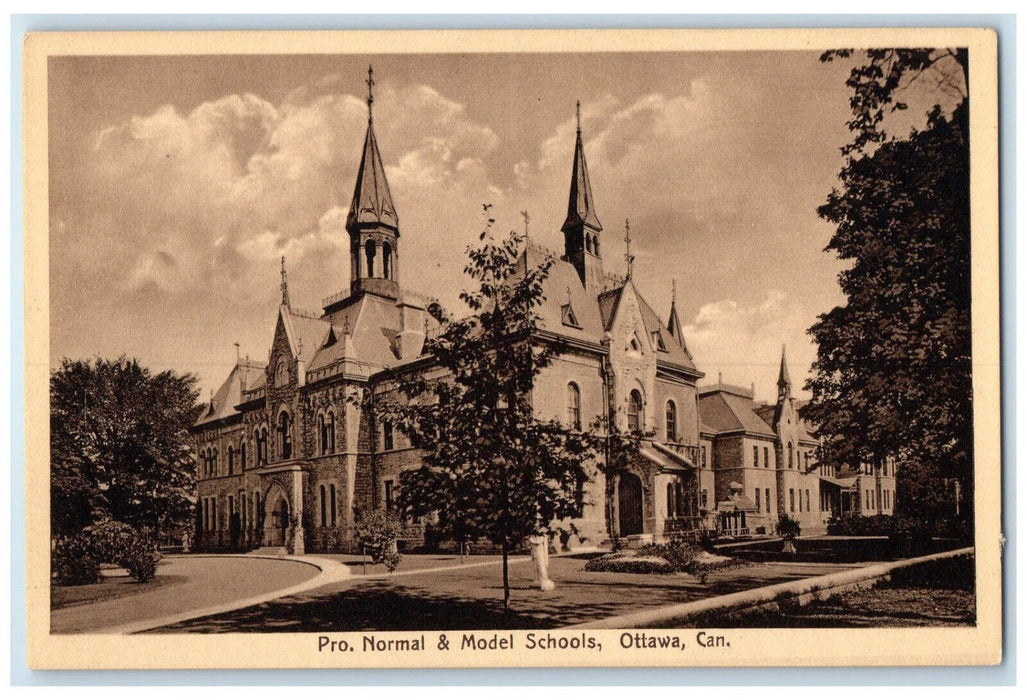 c1930's Pro. Normal & Model Schools Ottawa Ontario Canada Vintage Postcard