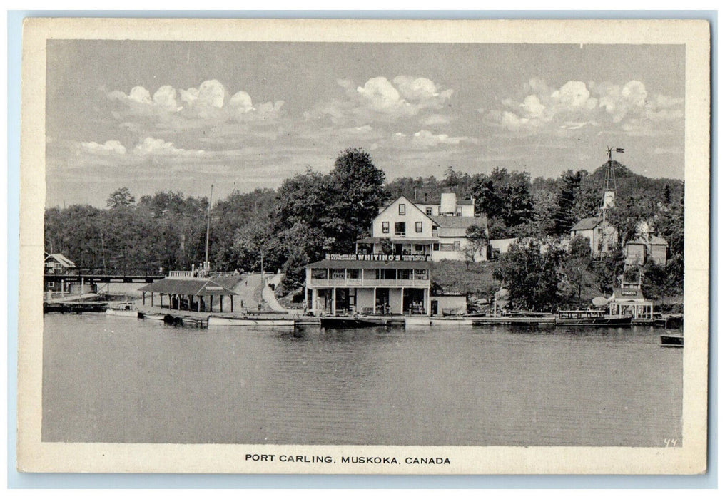 c1920's Boat Landing Port Carling Muskoka Canada Vintage Unposted Postcard