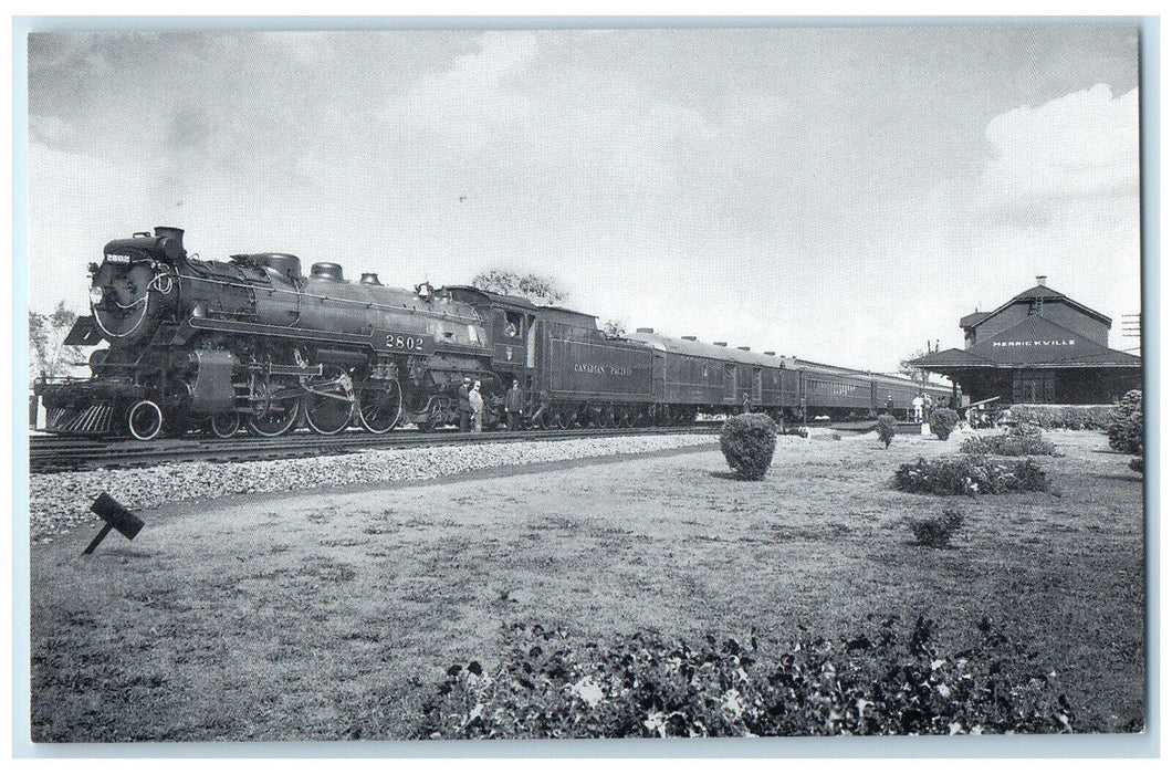 c1940's Canadian Pacific Hudson Locomotive 2802 Merrickville Canada Postcard