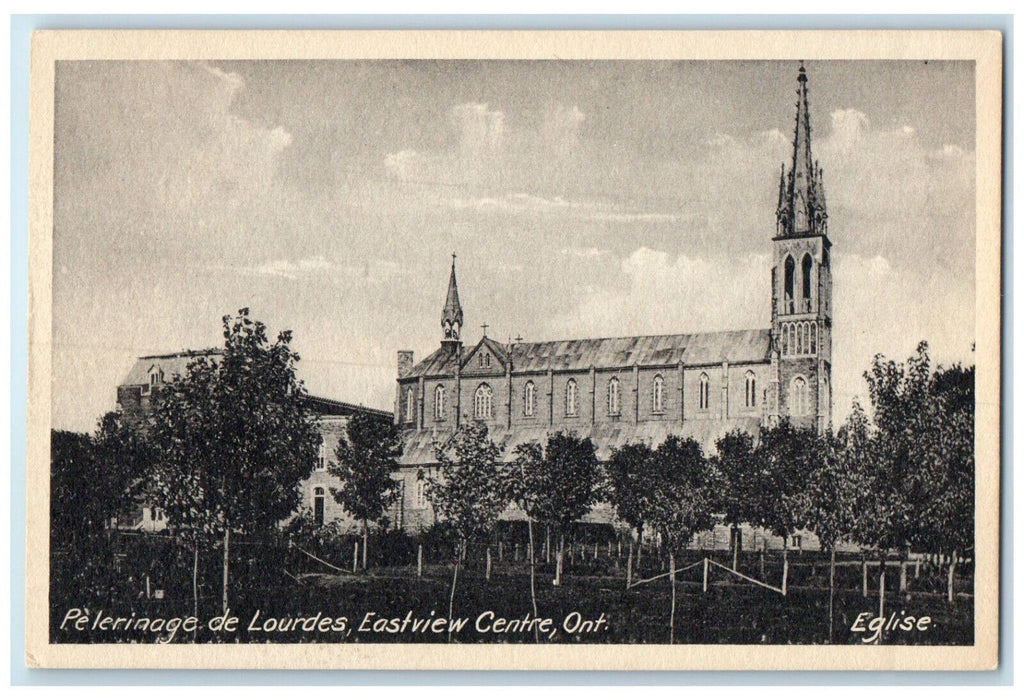 c1950's Pilgrimage of Lourdes Church View Eastview Centre Canada Postcard