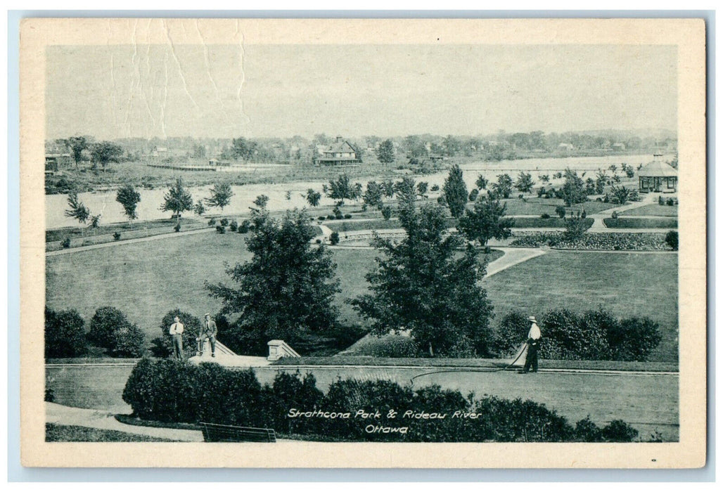c1920's Strathcona Park & Rideau River Ottawa Canada Antique Postcard