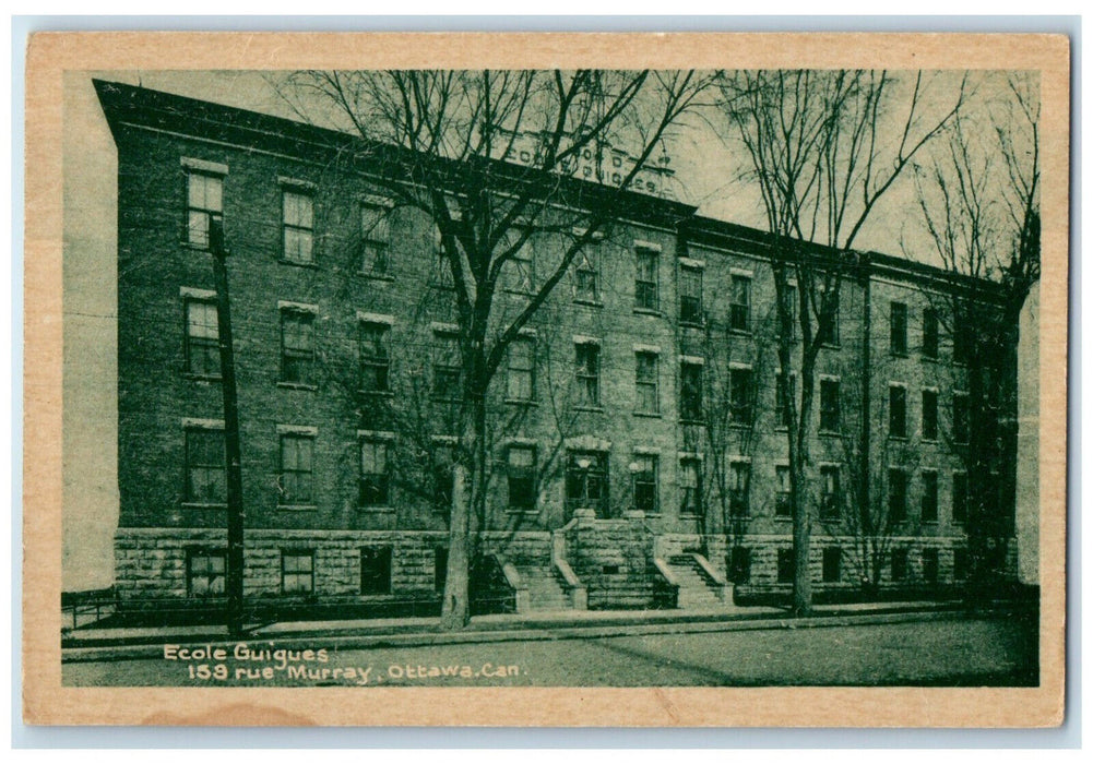 c1920's Guigues School 159 Murray Street Ottawa Canada Antique Postcard