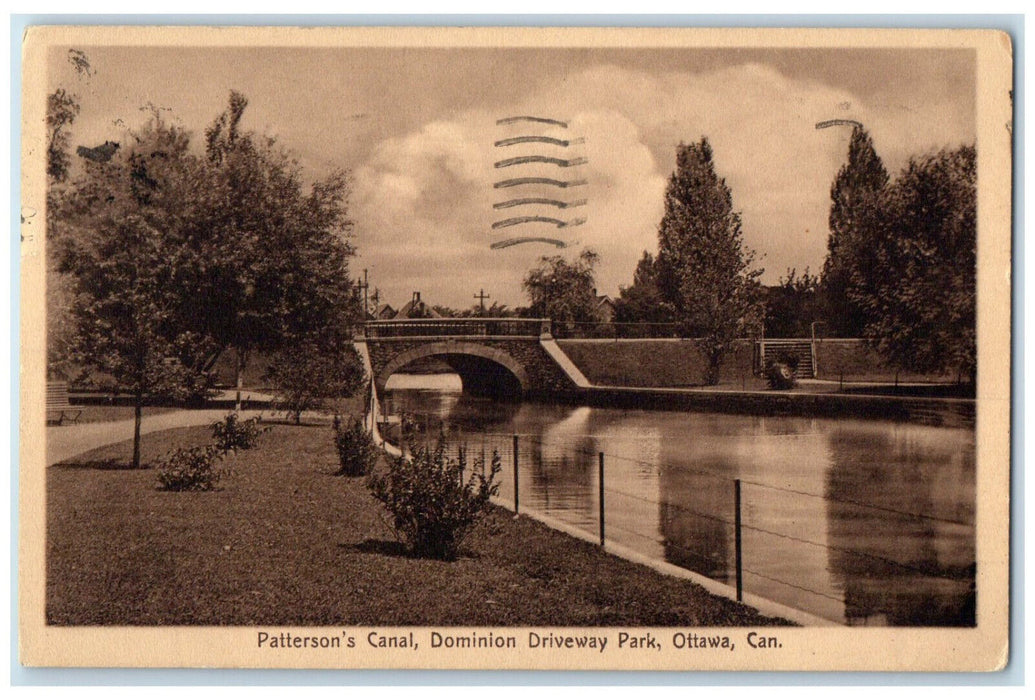 1913 Patterson's Canal Dominion Driveway System Ottawa Canada Postcard