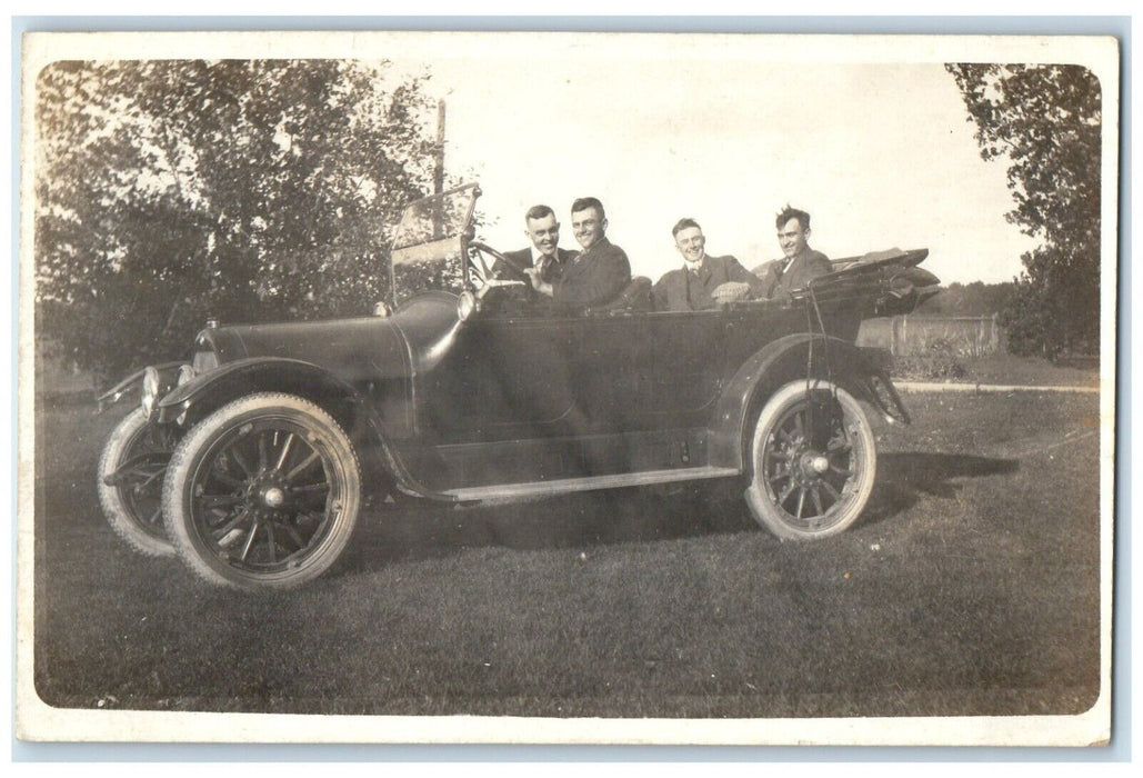 c1910's Joy Ride In Car Muscoda Wisconsin WI RPPC Photo Antique Postcard