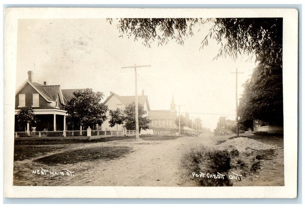 1910 West Main Street View Port Credit Ontario Canada RPPC Photo Postcard