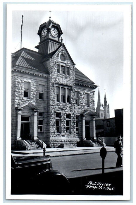 c1940's Post Office Building View Renfrew Ontario Canada RPPC Photo Postcard