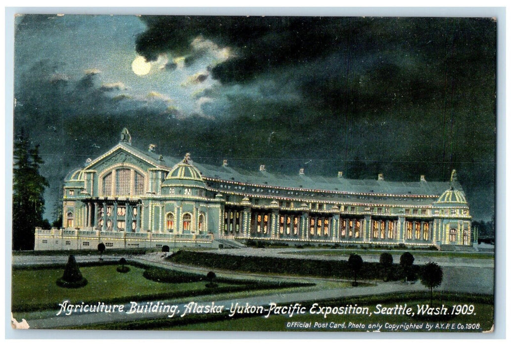c1909 Agriculture Building Alaska Yukon Exposition Seattle Washington Postcard