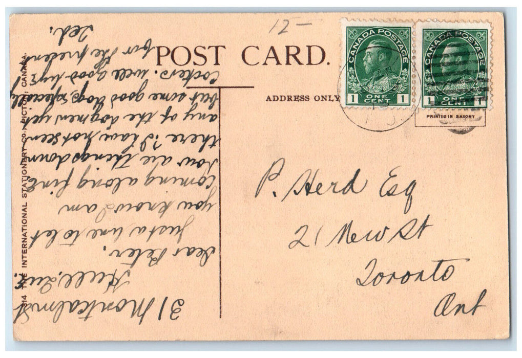 c1930's Spark St. South Side Ottawa Ontario Canada Vintage Posted Postcard