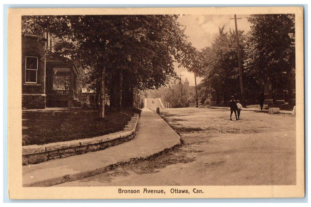 c1930's Bronson Avenue Ottawa Ontario Canada Vintage Unposted Postcard