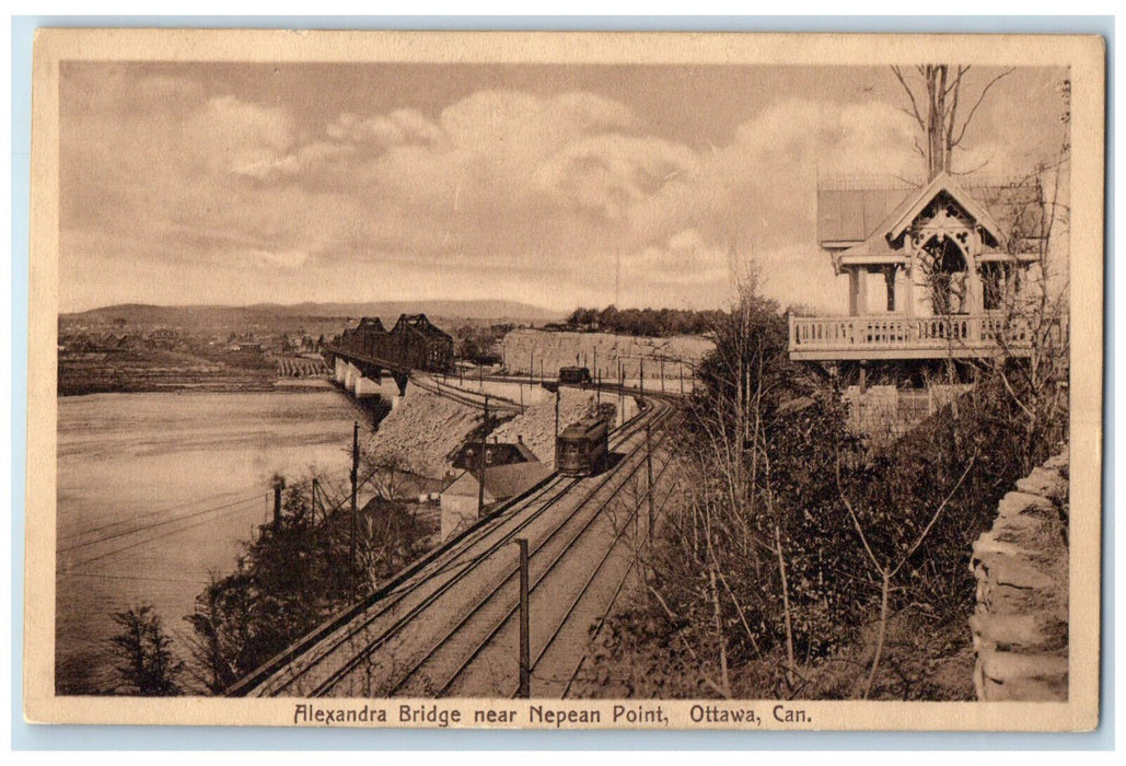 c1950's Alexandra Bridge Near Nepean Point Ottawa Canada Posted Postcard