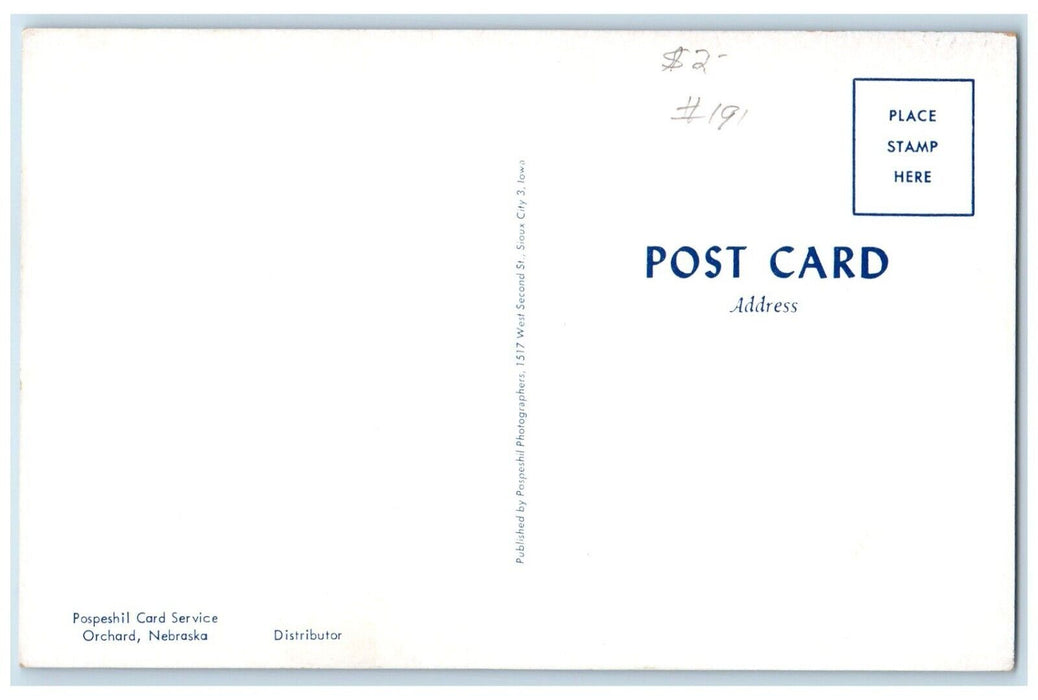 c1960 Hello Highway 2 Nebraska Pospeshil Card Service Orchard Nebraska Postcard