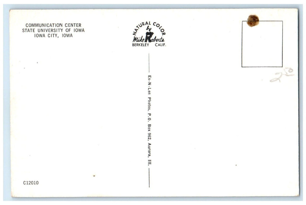 c1960 Communication Center State University Iowa City Iowa IA Vintage Postcard