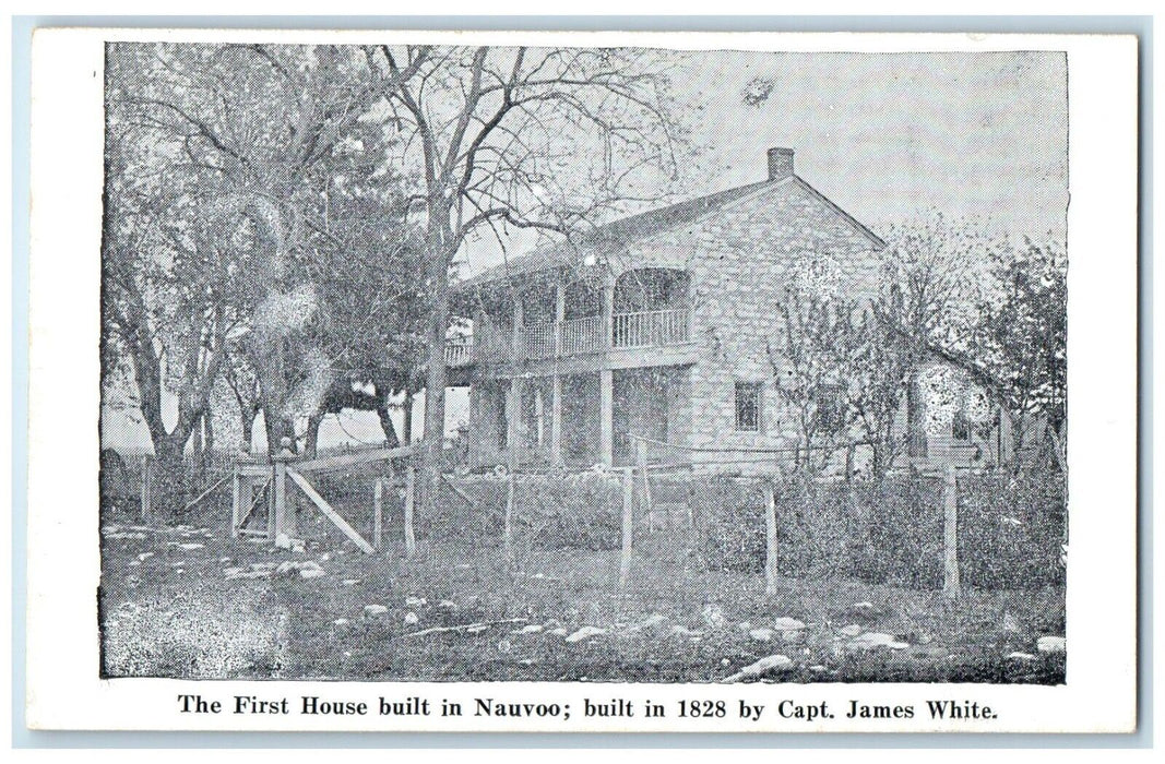 c1940 First House Built Nauvoo Captain James White Nauvoo Illinois IL Postcard