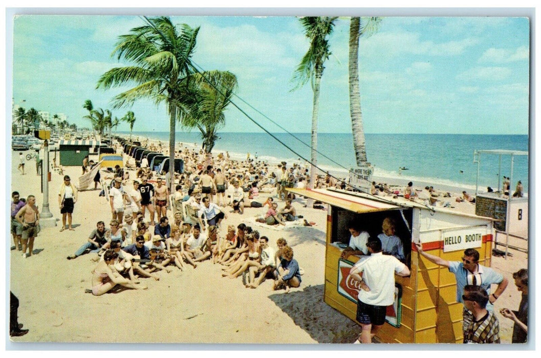 c1960 Hello Booth Where The Boys Are Fort Lauderdale Florida FL Vintage Postcard
