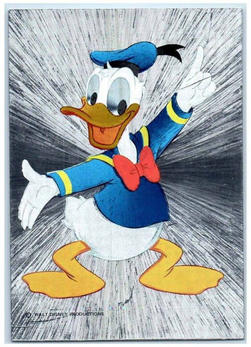 Dufex Dancing Donald Duck Metallic The Walt Disney Unposted Vintage Postcard