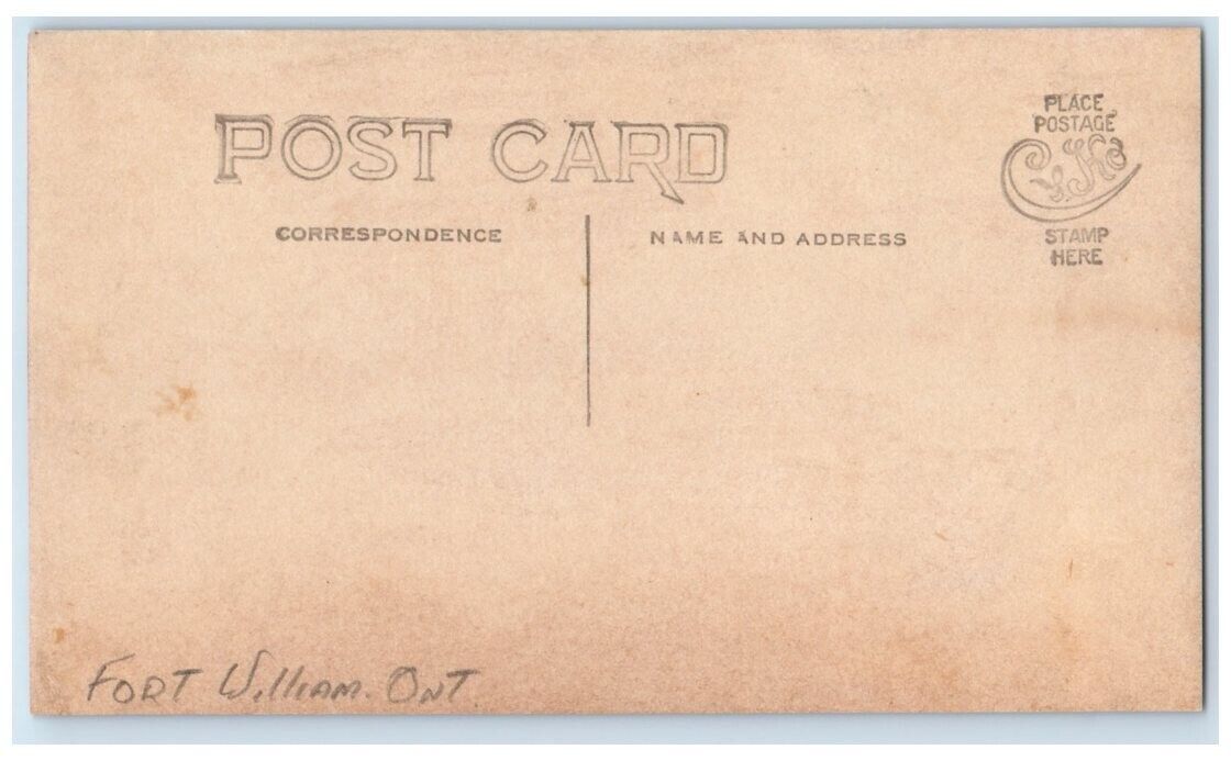 c1910's Railroad Train Engine Conductor Fort William Ontario RPPC Photo Postcard