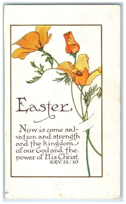 c1910's Easter Flowers Embossed Lunenburg Nova Scotia NS Canada Antique Postcard
