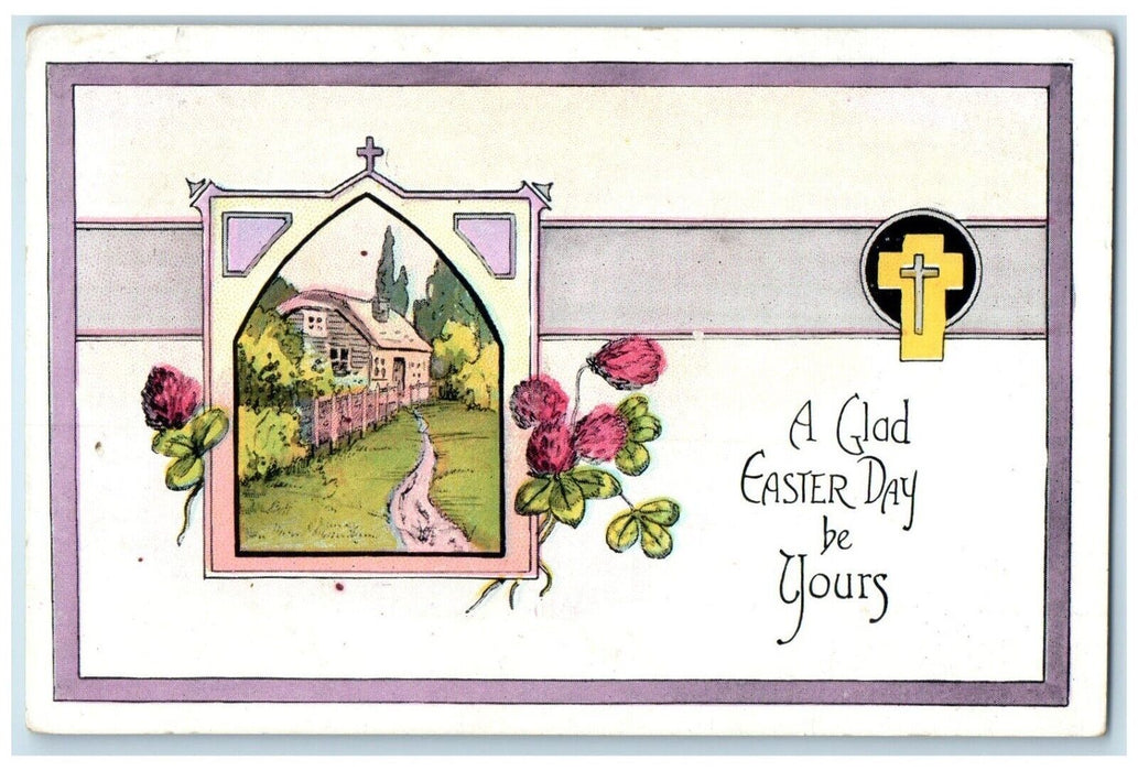 Easter House Church Cross Flowers Lunenburg Nova Scotia NS Canada Postcard