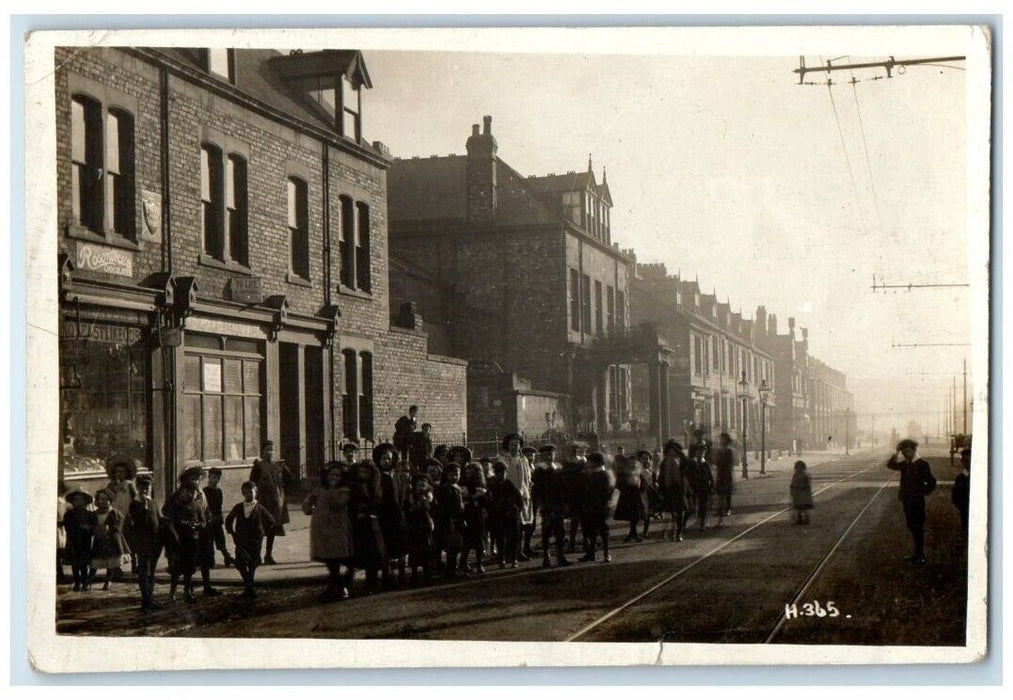 1906 Willow Terrace Flats Factory Sowerby Bridge England RPPC Photo Postcard