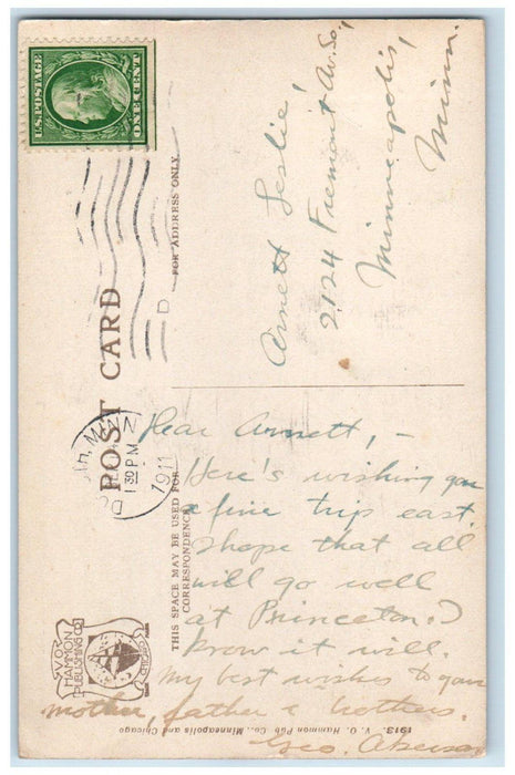 1911 Light House Entrance Duluth Superior Harbor Duluth Minnesota MN Postcard