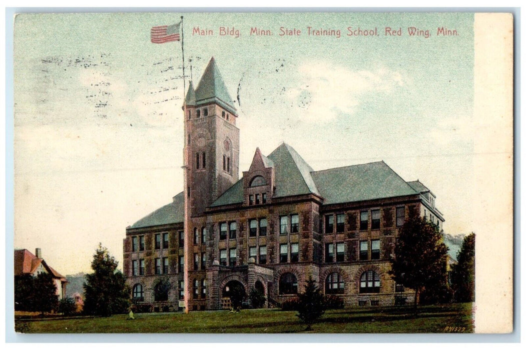 1909 Main Building Minnesota State Training School Red Wing MN Antique Postcard