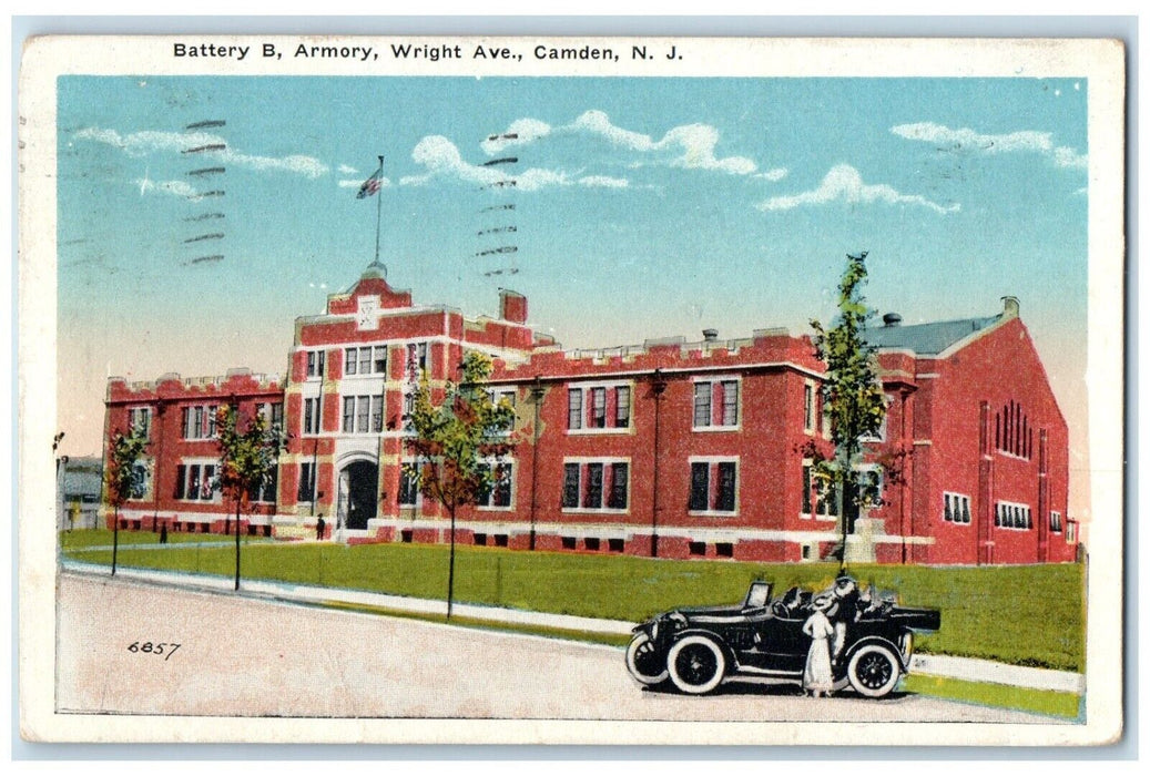 1918 Battery B Armory Wright Avenue Car Camden New Jersey NJ Antique Postcard