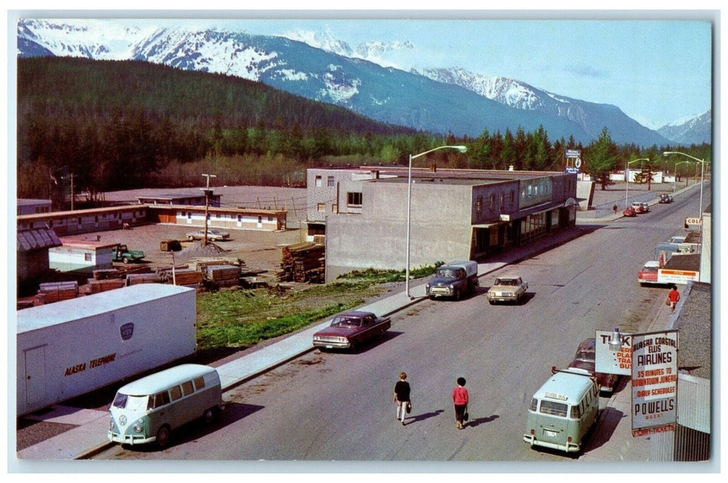 1960 Birds Eye View Start Haines Cutoff Alaska Highway Haines Alaska AK Postcard