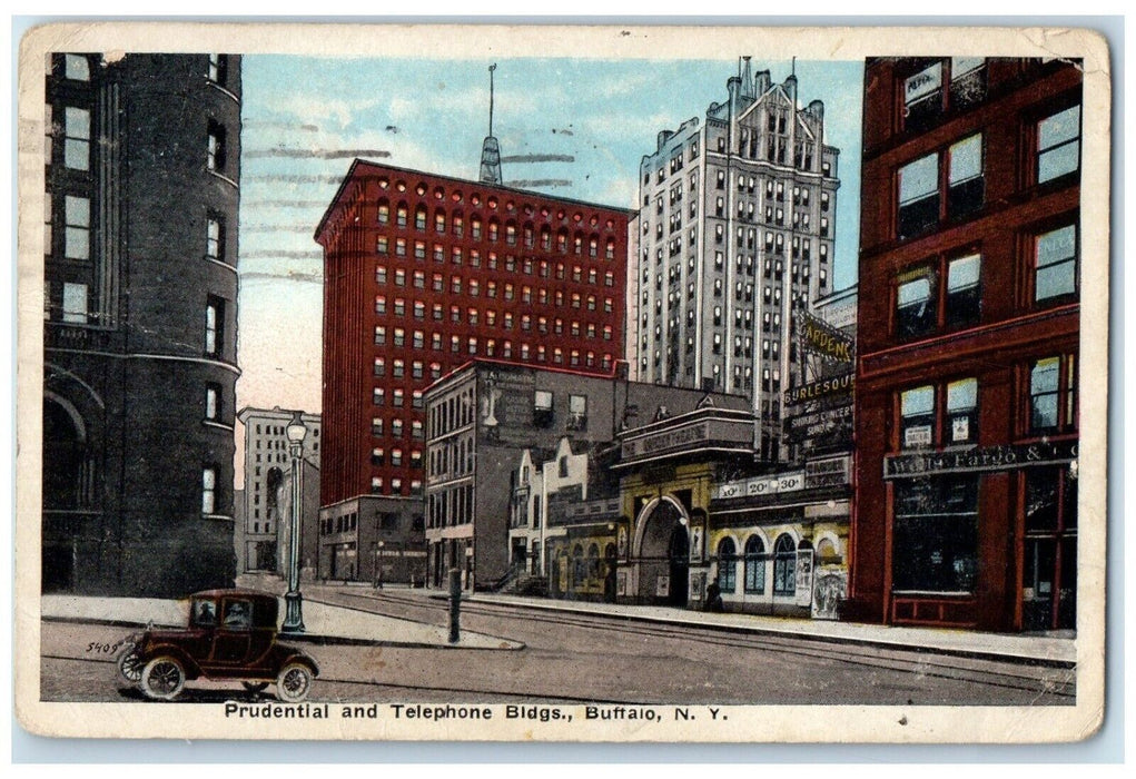 1918 Prudential And Telephone Buildings Buffalo New York NY Antique Postcard