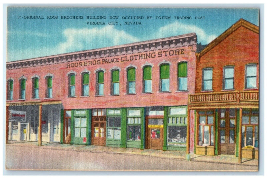 Boos Ros Palace Clothing Store Totem Trading Post Virginia City NV Postcard