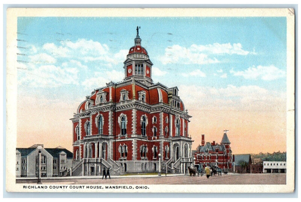 1919 Richland Country Court House Building Mansfield Ohio OH Antique Postcard