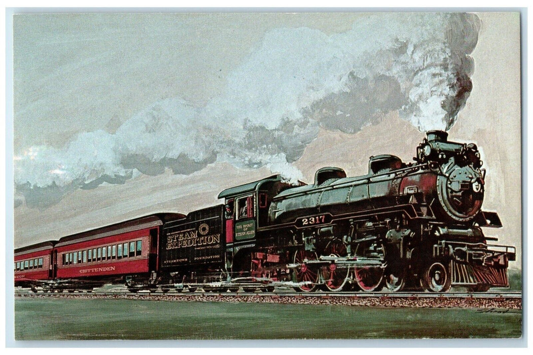 c1940 Vermont Bicentennial Steam Train Manchester Vermont VT Unposted Postcard