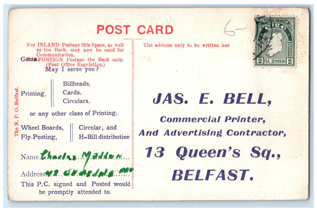 c1910 On The River Lagan Shaws Bridge Belfast Northern Ireland Postcard