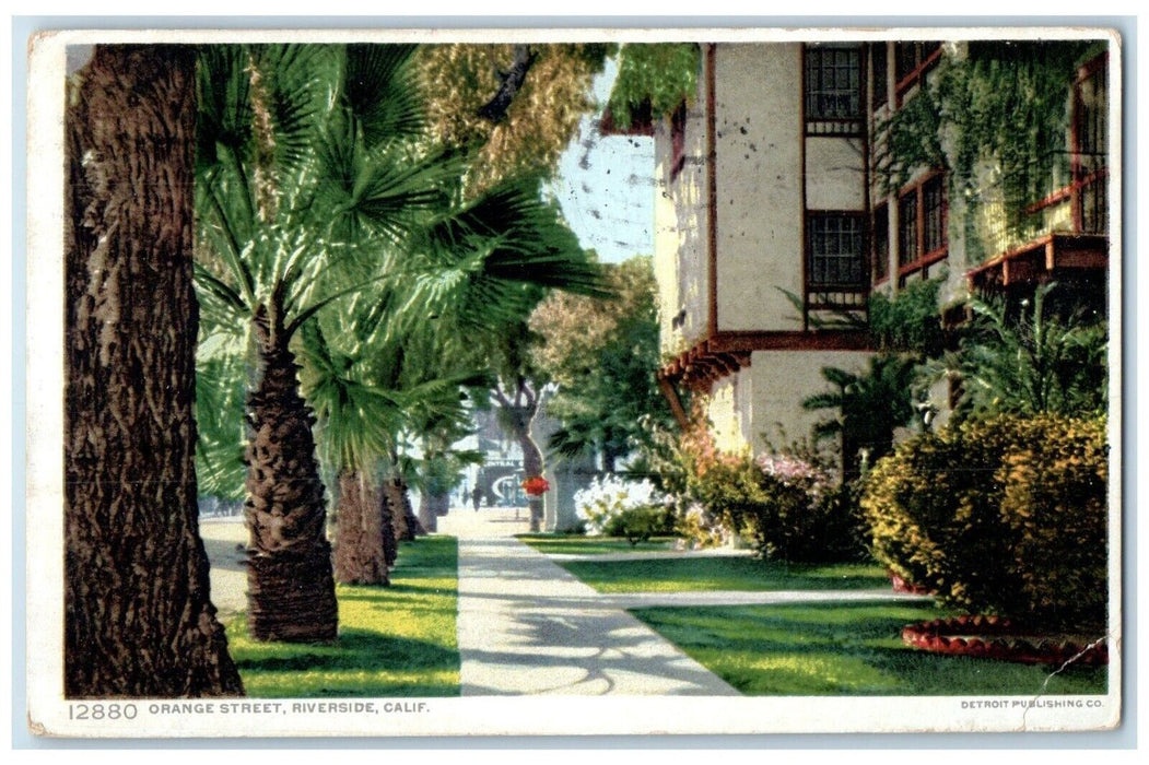 1911 View Of Orange Street Riverside California CA Posted Antique Postcard