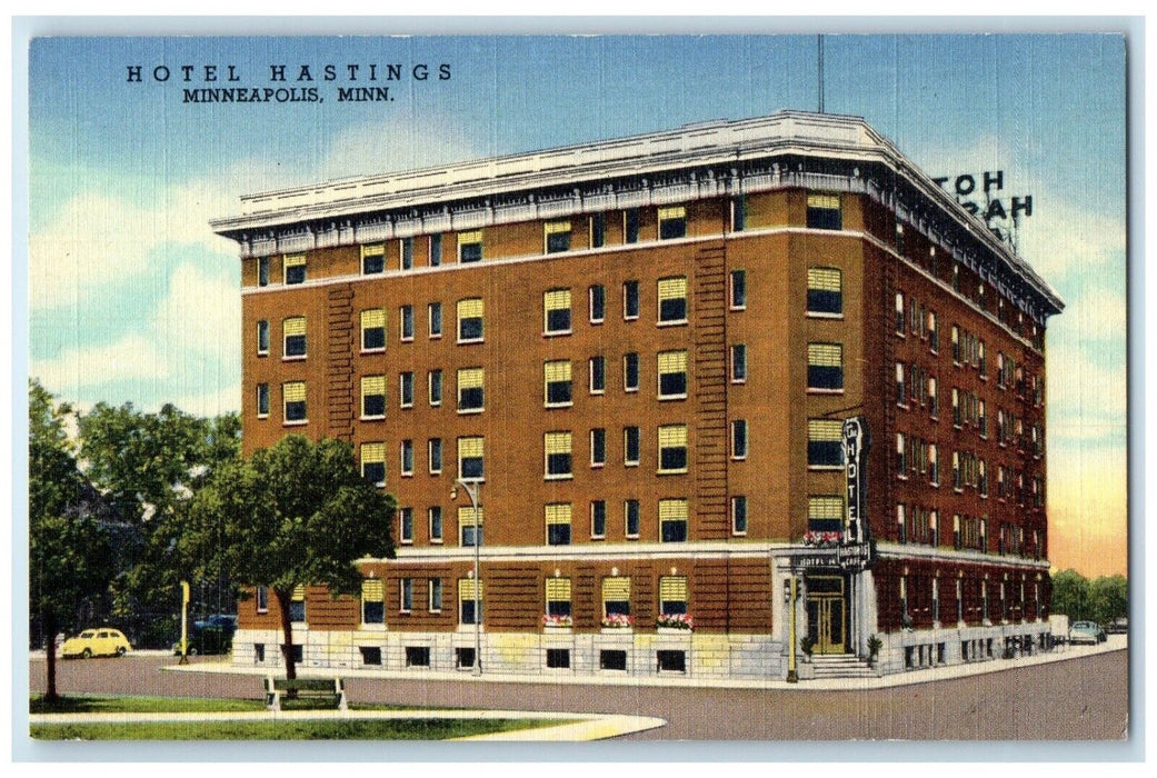 c1950's Hotel Hastings Building Minneapolis Minnesota MN Vintage Postcard