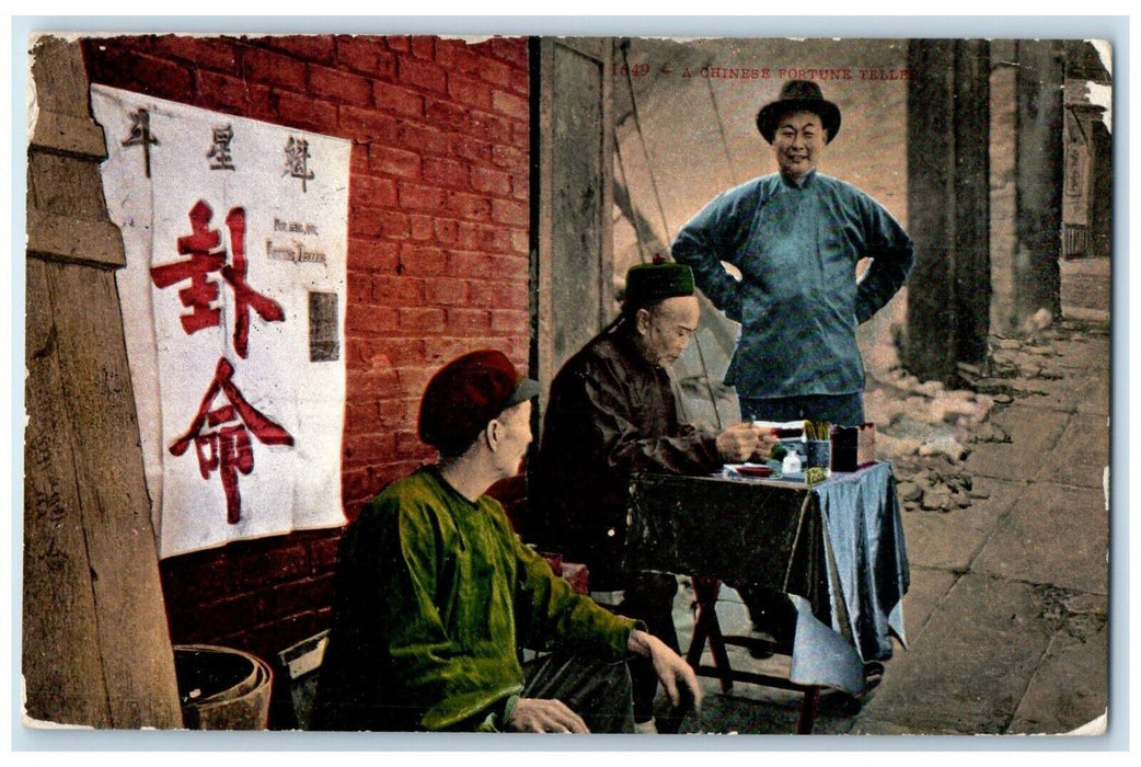 c1910 Street Road Chinese Fortune Teller Los Angeles California Antique Postcard