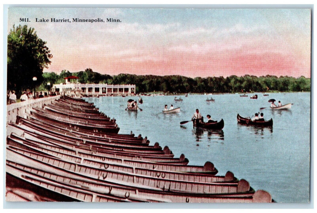 c1910 Canoeing Boat Lake Harriet Minneapolis Minnesota Vintage Antique Postcard
