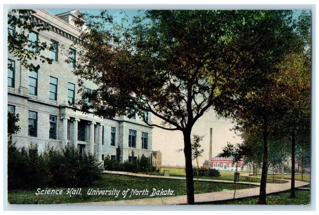 1912 Exterior View Science Hall Building University North Dakota Posted Postcard